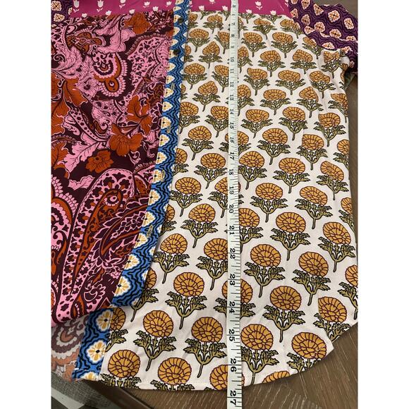 Maeve by Anthropologie The Paz Button Down Shirt Mixed Print Floral Colorful L - Picture 7 of 8